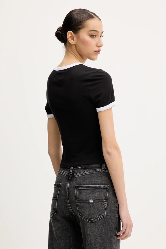 Ruházat Tommy Jeans pamut póló DW0DW20631 fekete