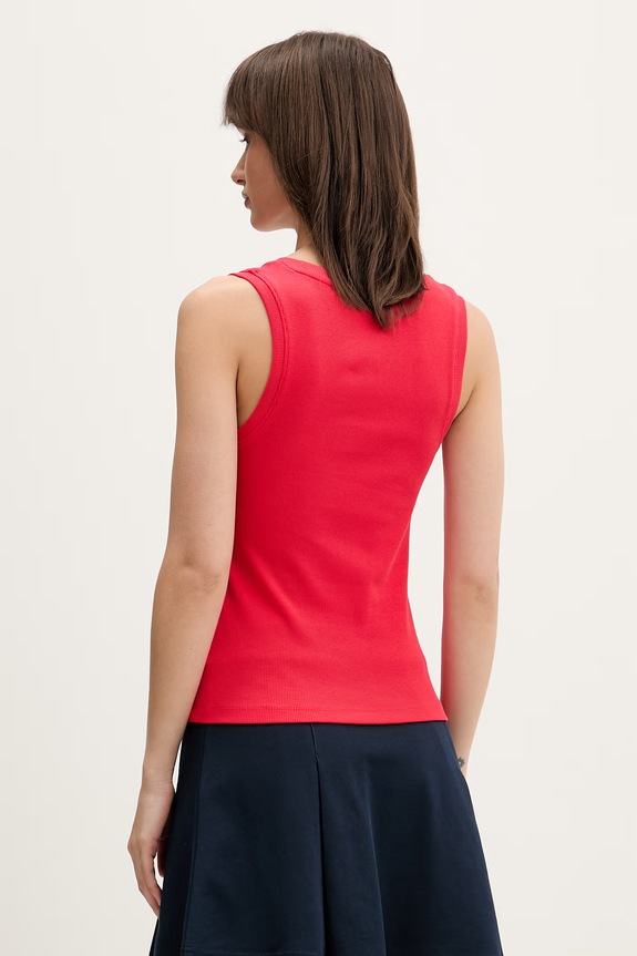 Odjeća Tommy Jeans top od pamuka s elastanom DW0DW20673 crvena