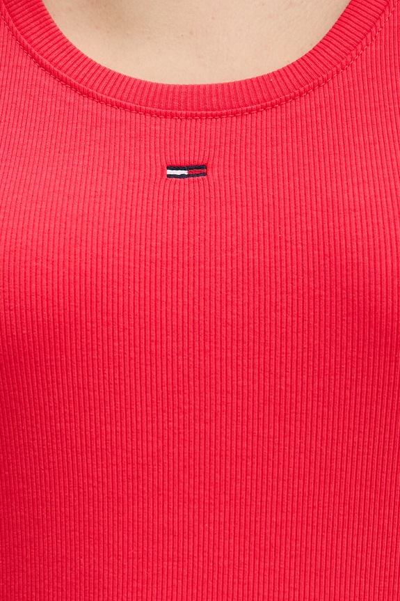 Tommy Jeans top od pamuka s elastanom DW0DW20673 crvena