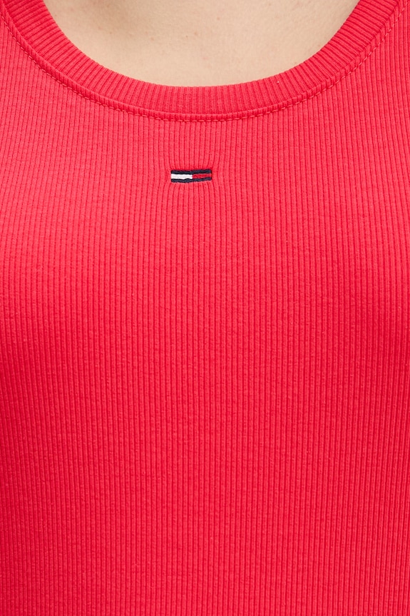 Tommy Jeans top od pamuka s elastanom DW0DW20673 crvena