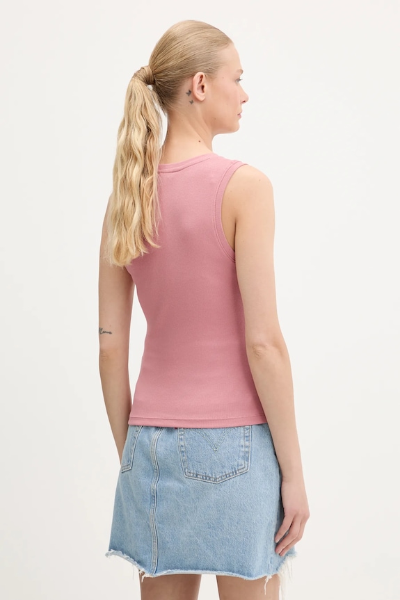 Îmbrăcăminte Tommy Jeans top din bumbac cu elastan DW0DW20673 portocaliu