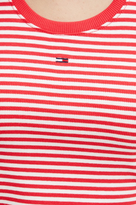 Tommy Jeans top od pamuka s elastanom DW0DW20673 crvena