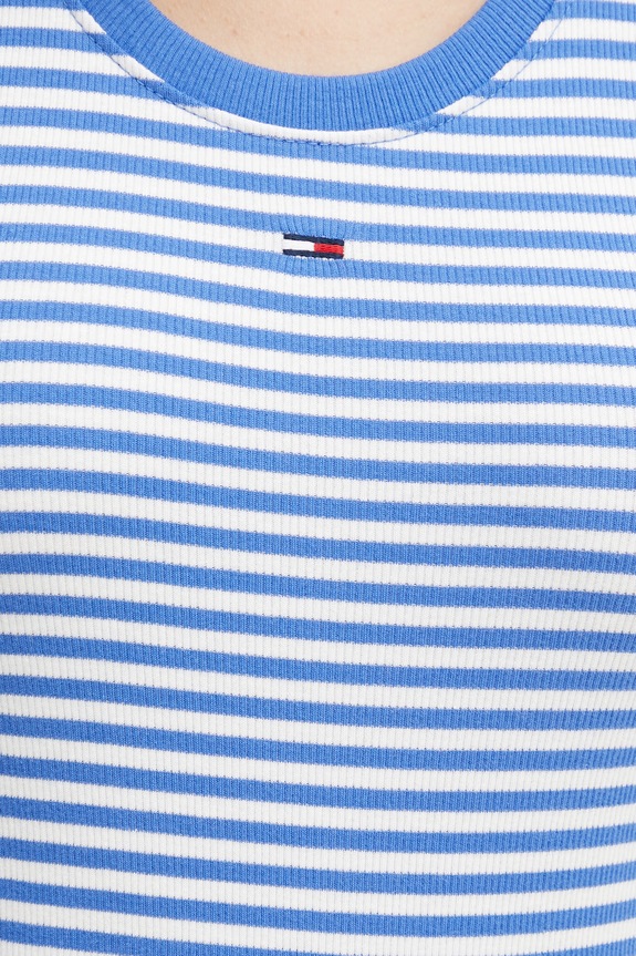 Tommy Jeans top od pamuka s elastanom DW0DW20673 plava