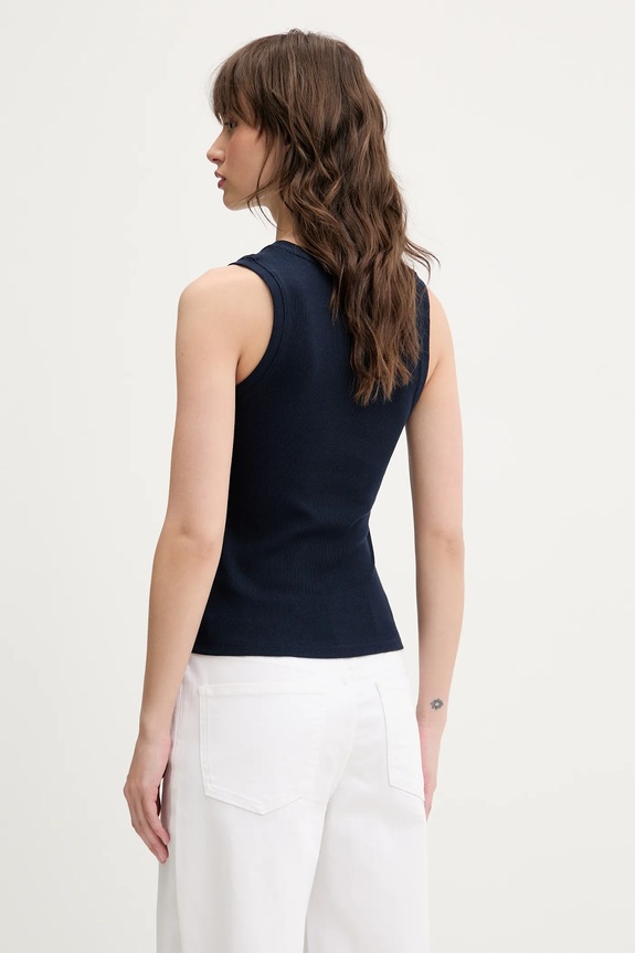 Tommy Jeans top bumbac cu elastan DW0DW20673 bleumarin SS26