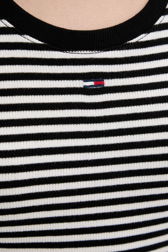 Tommy Jeans top pentru femei din bumbac cu elastan DW0DW20673 negru