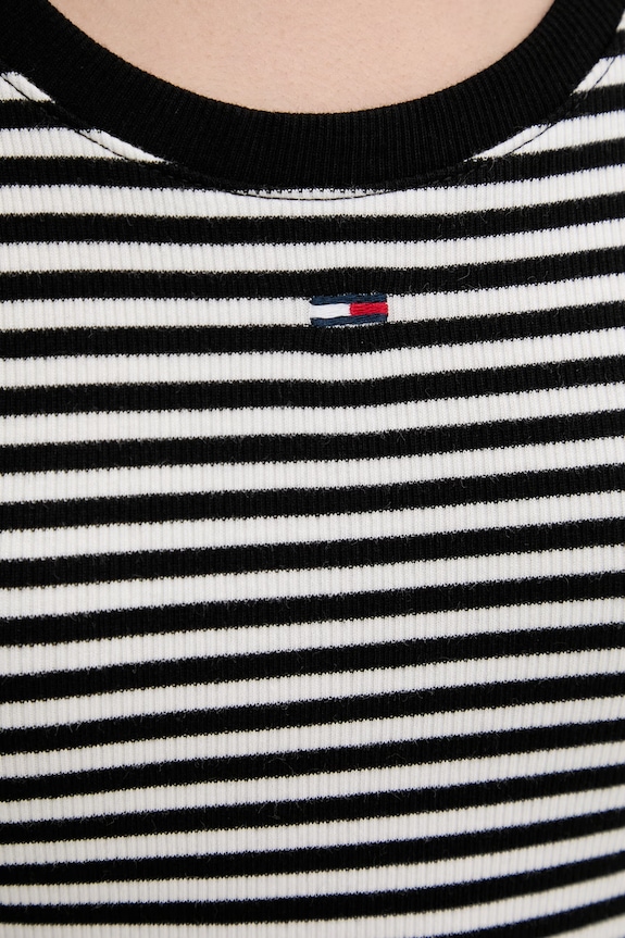 Tommy Jeans top pentru femei din bumbac cu elastan DW0DW20673 negru