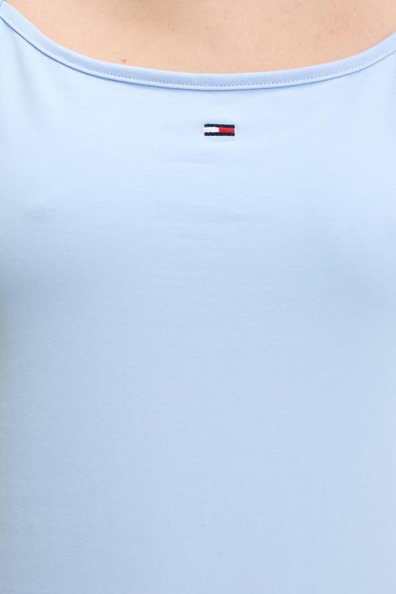 Tommy Jeans Τοπ Γυναικείο βαμβακερό με ελαστάν DW0DW20675 μπλε