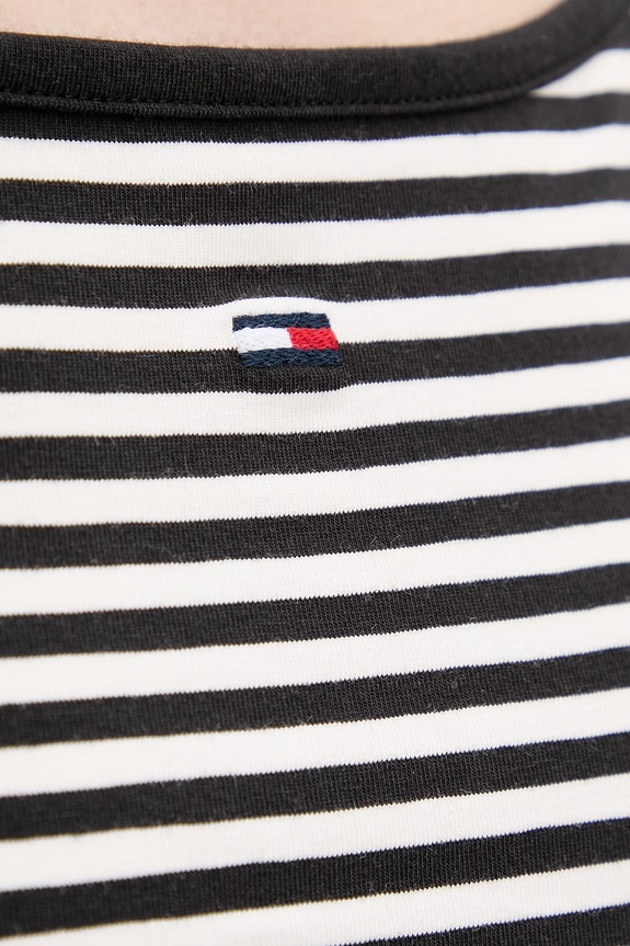 Tommy Jeans ženski top bombažen z elastanom DW0DW20675 črna