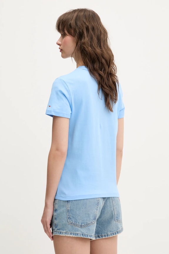Tommy Jeans tricou din bumbac DW0DW21338 albastru SS25