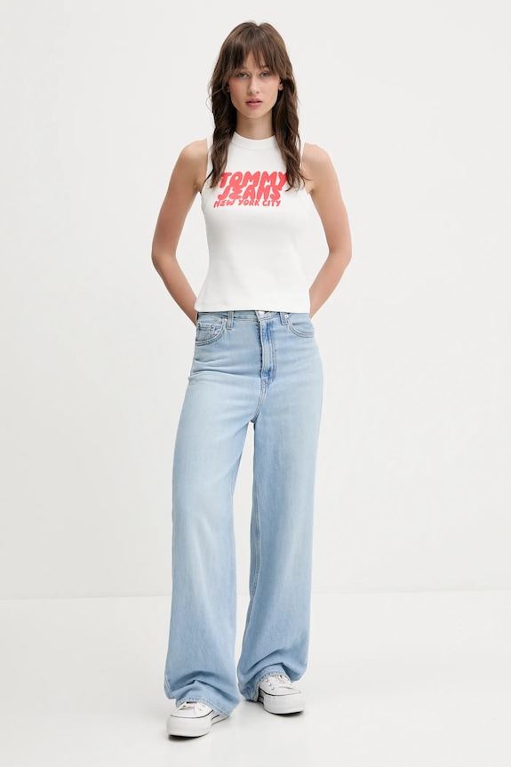 Tommy Jeans top DW0DW21339 biały SS25