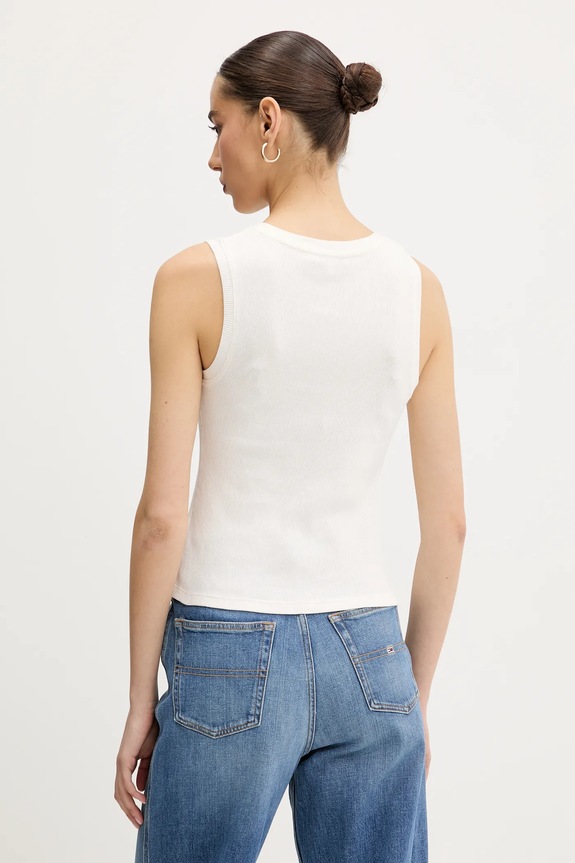 Oblečenie Bavlnený top Tommy Jeans DW0DW21369 béžová