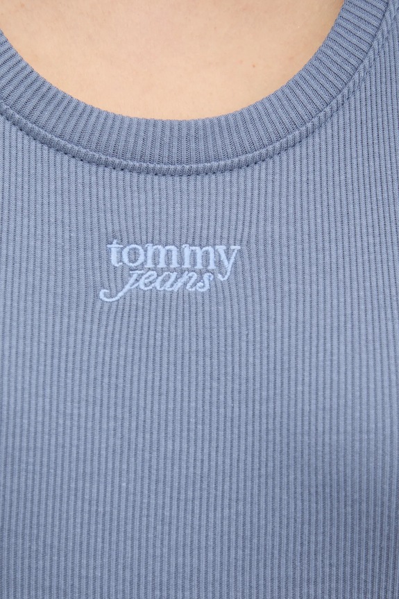 Bavlnený top Tommy Jeans DW0DW21369 modrá
