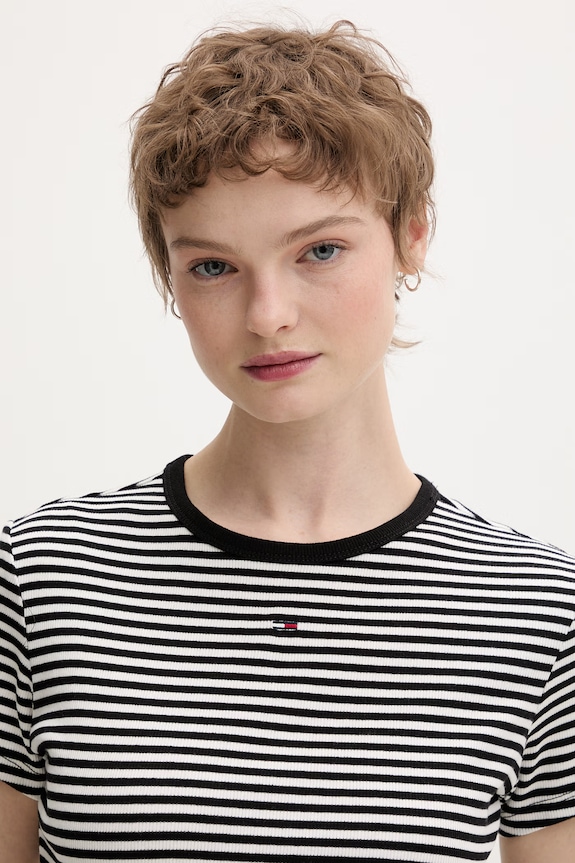 Tommy Jeans t-shirt basic damski bawełniany z elastanem 2-pack DW0DW21430