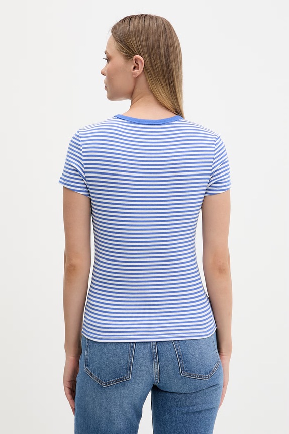 Tommy Jeans osnovna kratka majica ženska bombaž z elastanom paket 2 kosov mornarsko modra DW0DW21430