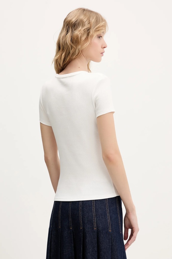 Tommy Jeans osnovna kratka majica ženska bombažna z elastanom paket 2 kosov mornarsko modra DW0DW21430