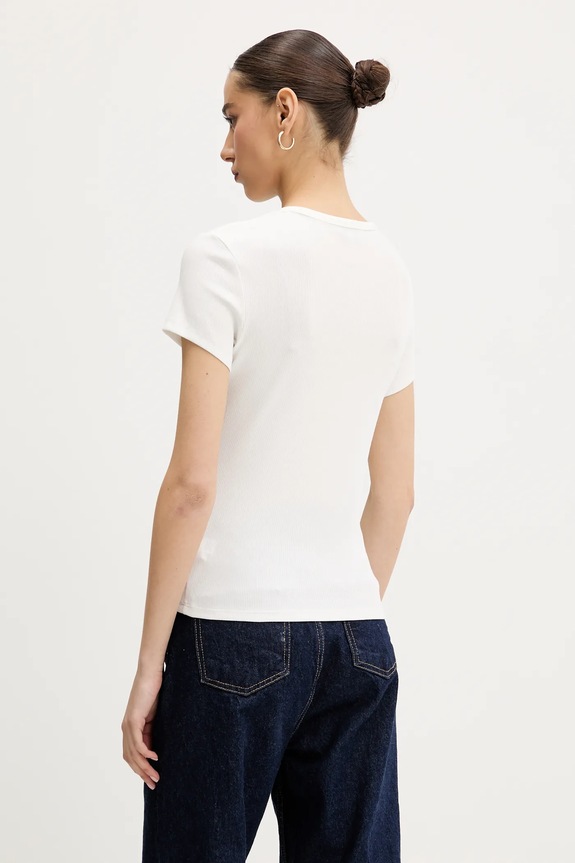 Îmbrăcăminte Tommy Jeans tricou basic de damă din bumbac cu elastan pachet de 2 DW0DW21430 negru