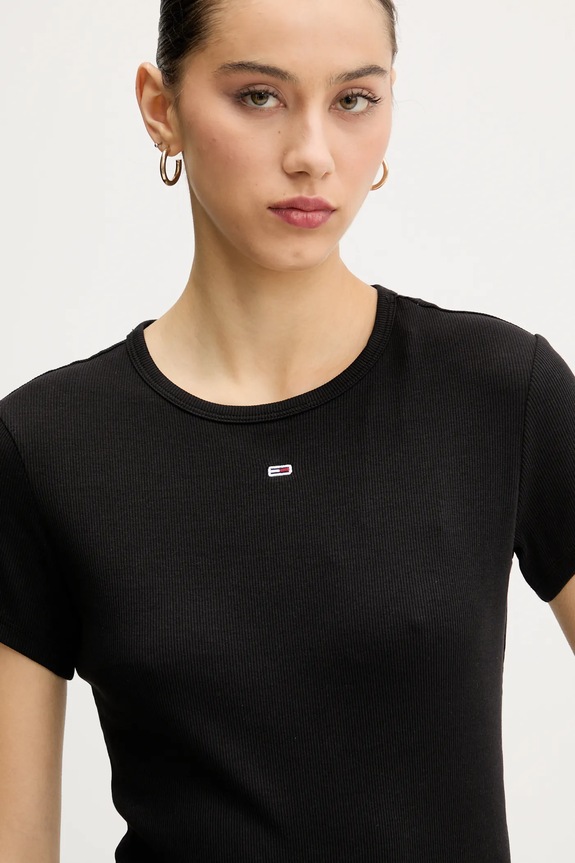 Tommy Jeans tricou basic de damă din bumbac cu elastan pachet de 2 DW0DW21430