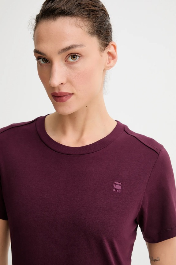 Bavlnené tričko G-Star Raw Nifous burgundské D26062.336