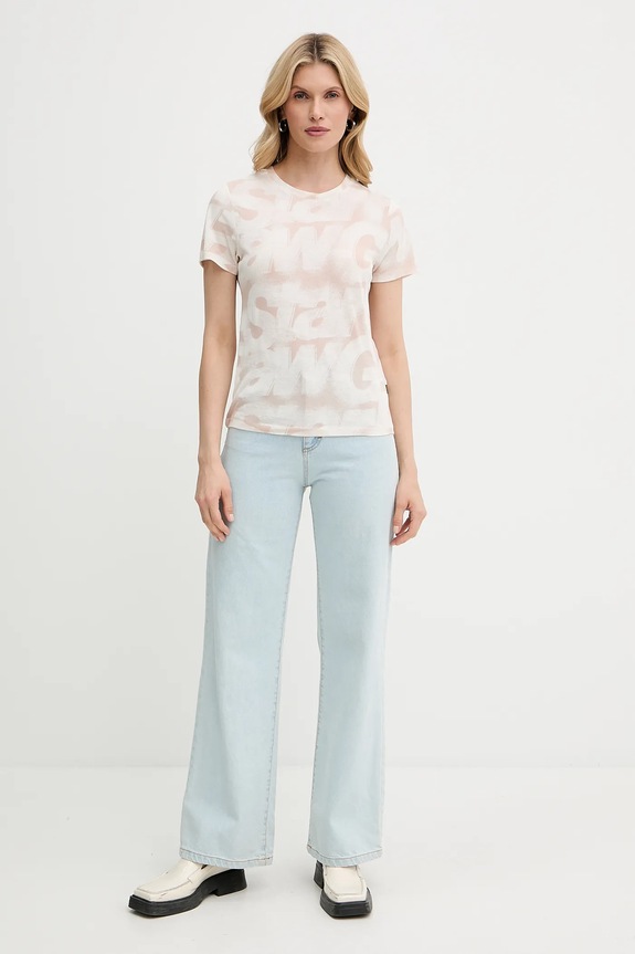 G-Star Raw pamut póló D26066.C565 bézs AW25