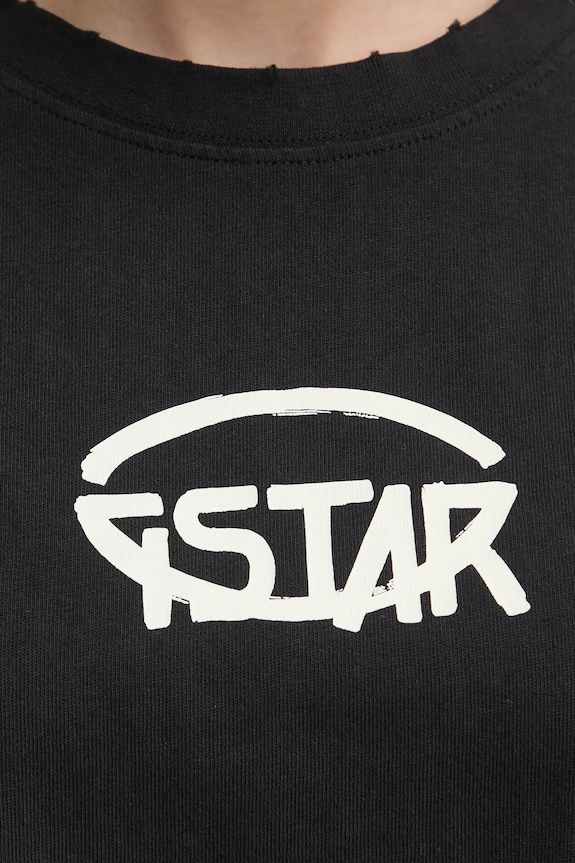 Βαμβακερό μπλουζάκι G-Star D26239.C336 μαύρο