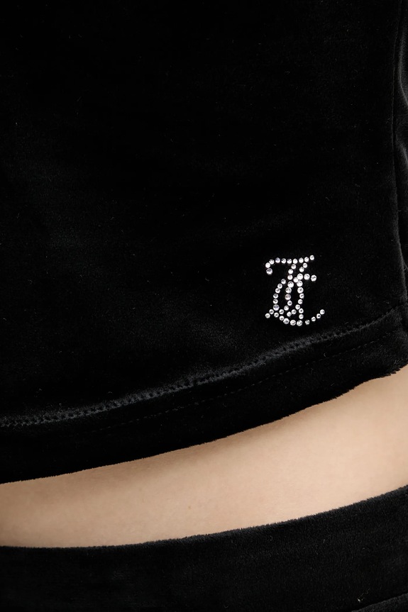 Juicy Couture blat de catifea HALTER RUCHE JCWCT125325 negru