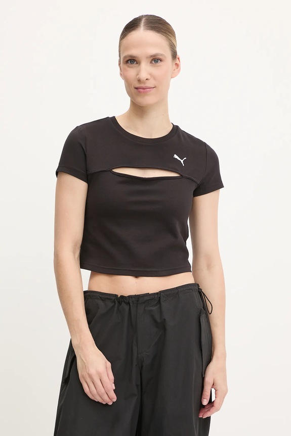 Puma t-shirt elasztánnal fekete 631164