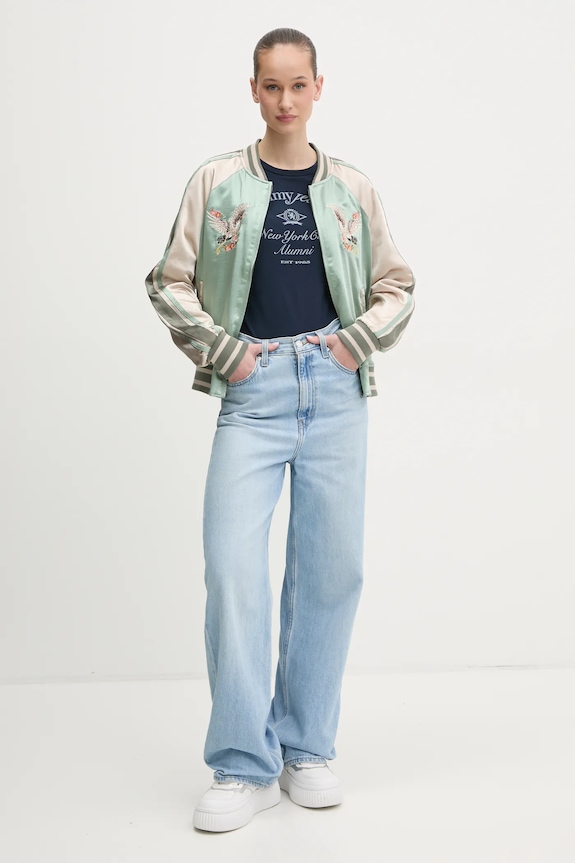 Tommy Jeans tricou din bumbac DW0DW20323 bleumarin SS25