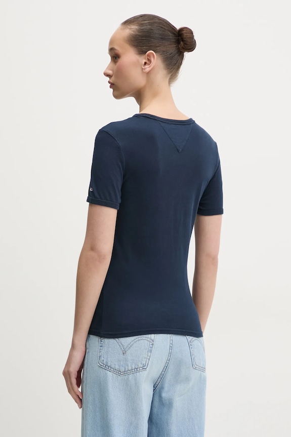 Îmbrăcăminte Tommy Jeans tricou din bumbac DW0DW20323 bleumarin