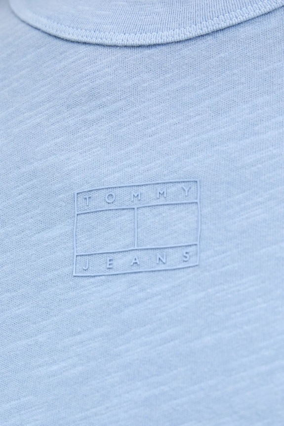 Bombažna kratka majica Tommy Jeans DW0DW20329 modra
