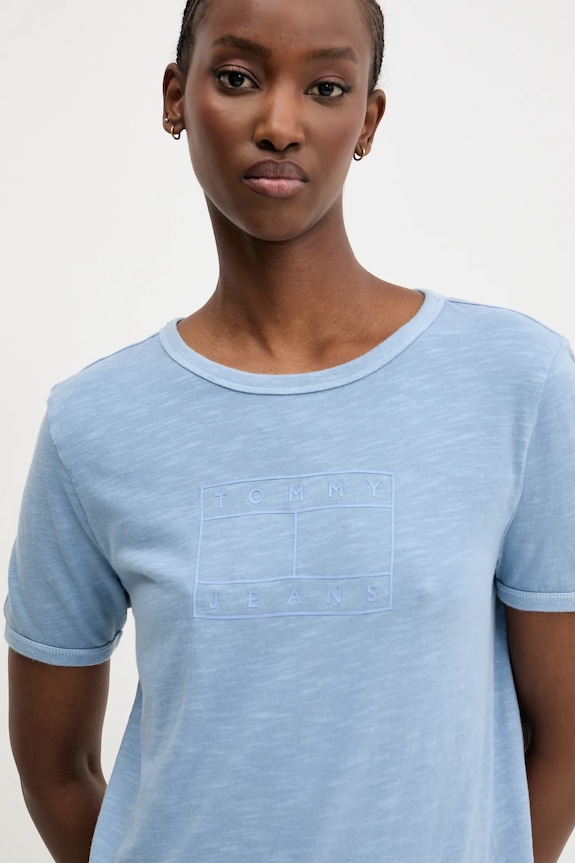 Tommy Jeans t-shirt in cotone blu DW0DW20366