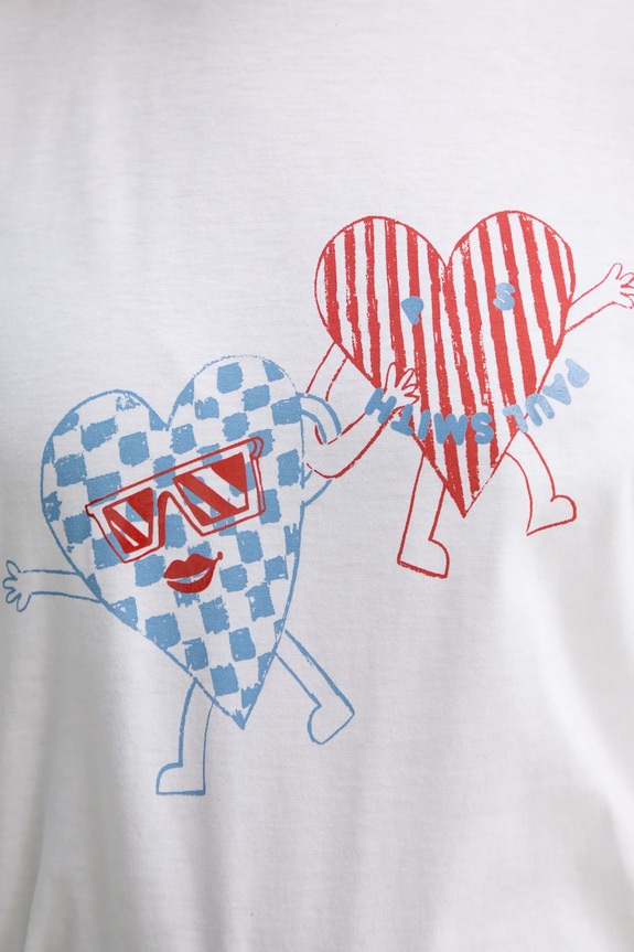 Βαμβακερό μπλουζάκι PS Paul Smith W2R.232V.PP5094 λευκό