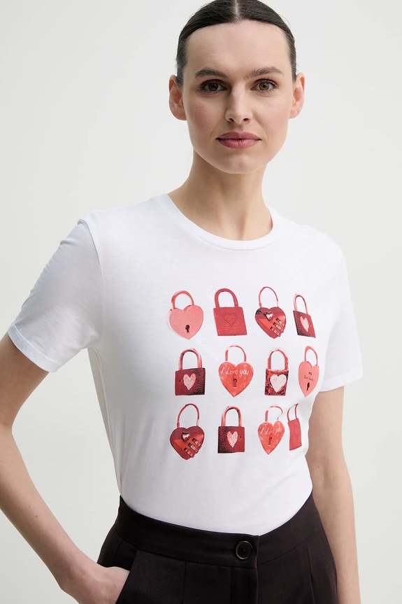 Βαμβακερό μπλουζάκι PS Paul Smith λευκό W2R.G799.PP5095