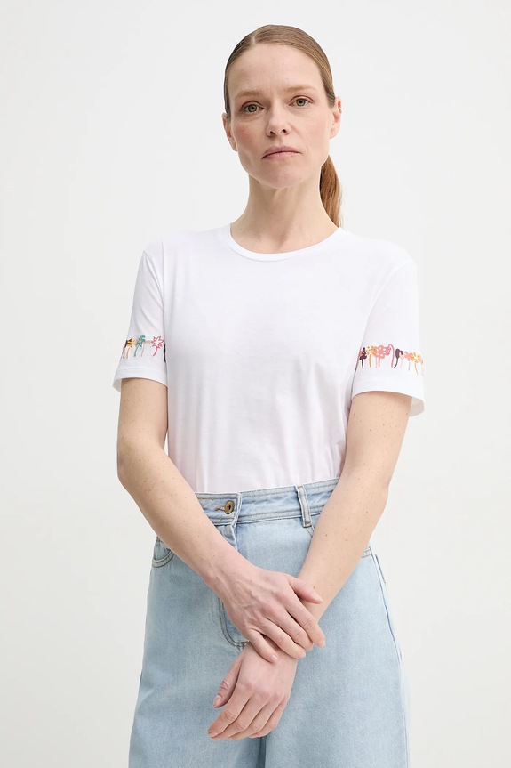 PS Paul Smith t-shirt bawełniany nadruk biały W2R.G799.PP5100