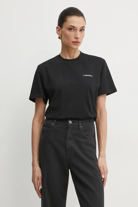 Βαμβακερό μπλουζάκι La Mania βαμβάκι μαύρο BONI.3