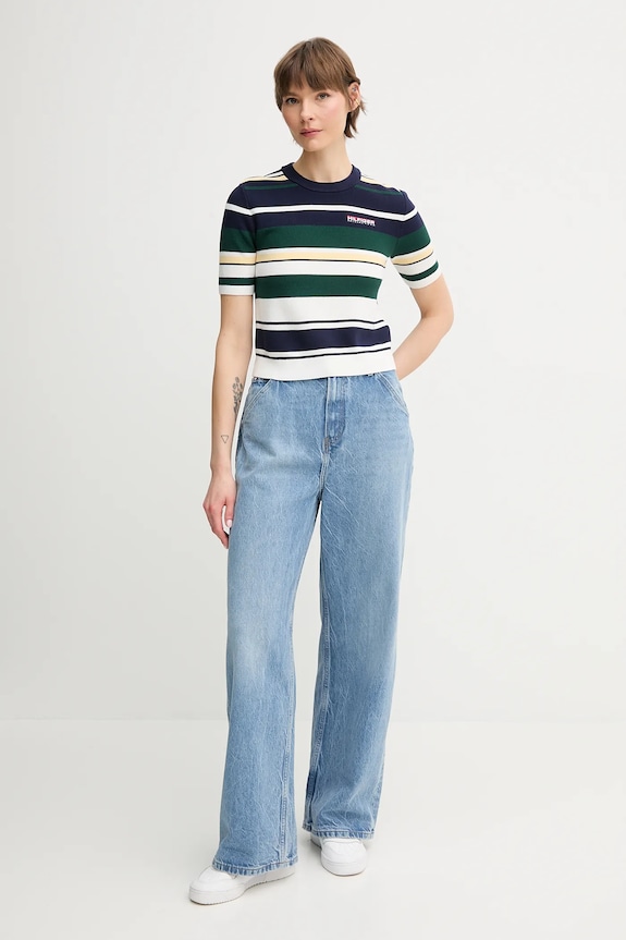 Tričko Tommy Hilfiger SAILING WW0WW45596 námořnická modř SS25
