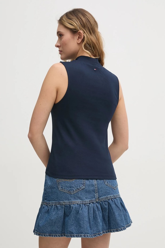 Îmbrăcăminte Tommy Hilfiger top din bumbac WW0WW44573 bleumarin