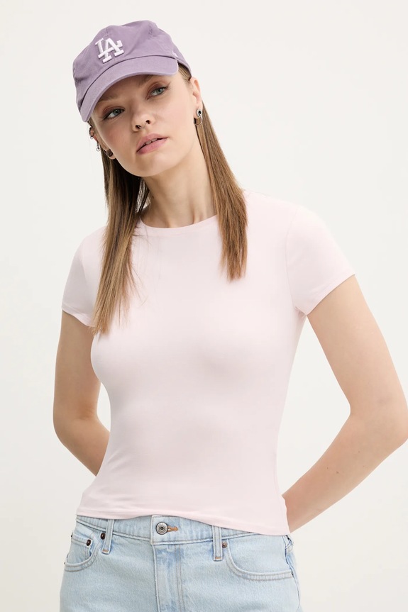 Μπλουζάκι Hollister Co. slim ροζ KI339.5044.600