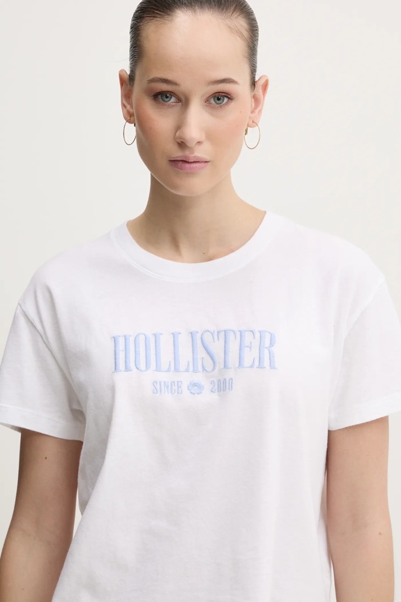 Hollister Co. t-shirt bawełniany biały KI357.5000.100