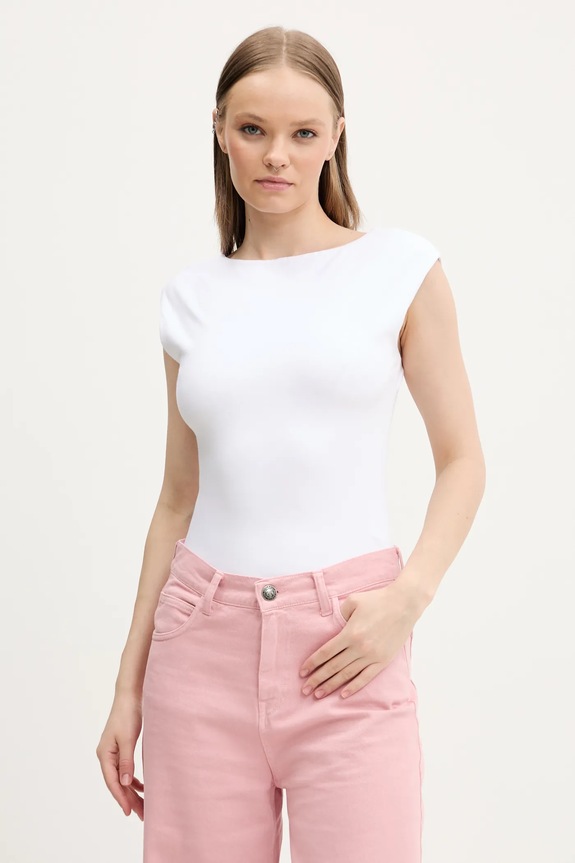 Μπλουζάκι Abercrombie & Fitch slim λευκό KI139.5225.100