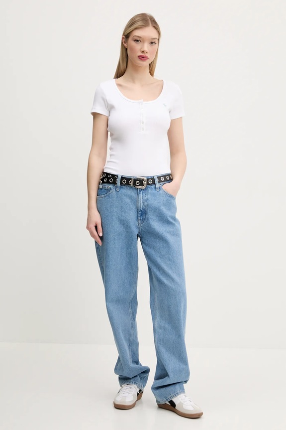 Tričko Abercrombie & Fitch KI139.5271.100 biela SS25