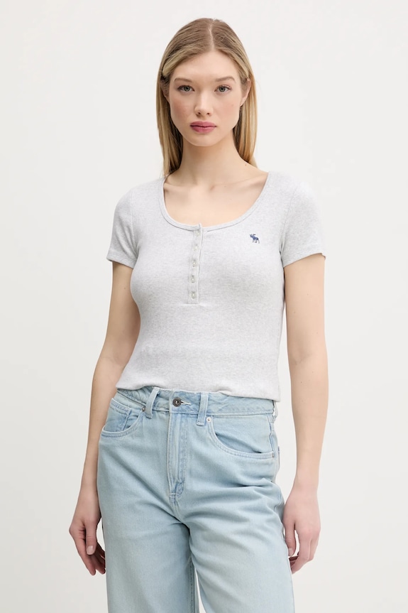 Abercrombie & Fitch t-shirt gombolós szürke KI139.5271.112