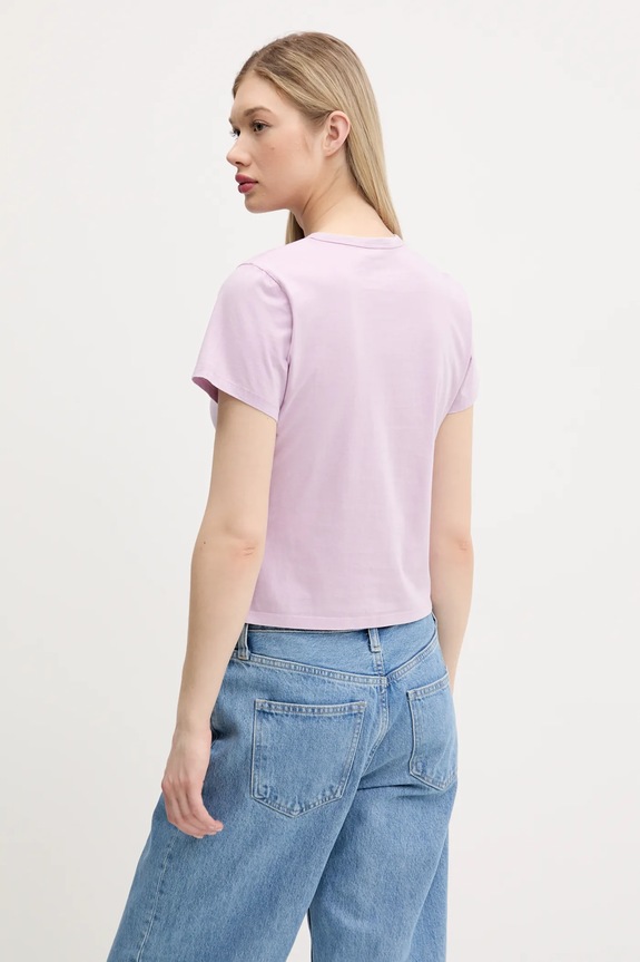 Odjeća Pamučna majica Abercrombie & Fitch KI139.5308.675 ljubičasta