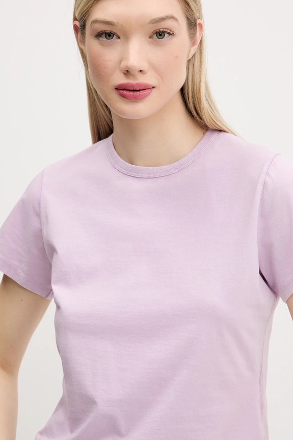 Pamučna majica Abercrombie & Fitch ljubičasta KI139.5308.675