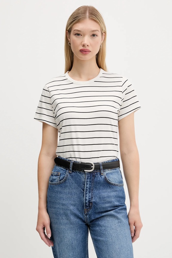 Βαμβακερό μπλουζάκι Abercrombie & Fitch κανονικό μπεζ KI139.5309.123