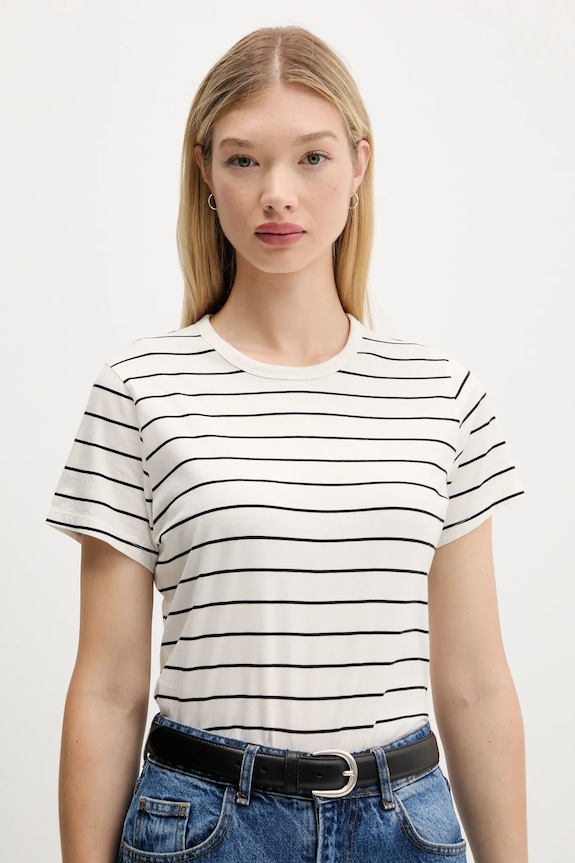 Βαμβακερό μπλουζάκι Abercrombie & Fitch μπεζ KI139.5309.123