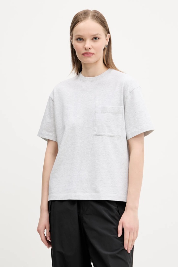 Βαμβακερό μπλουζάκι Abercrombie & Fitch μελανζέ γκρί KI139.5315.112