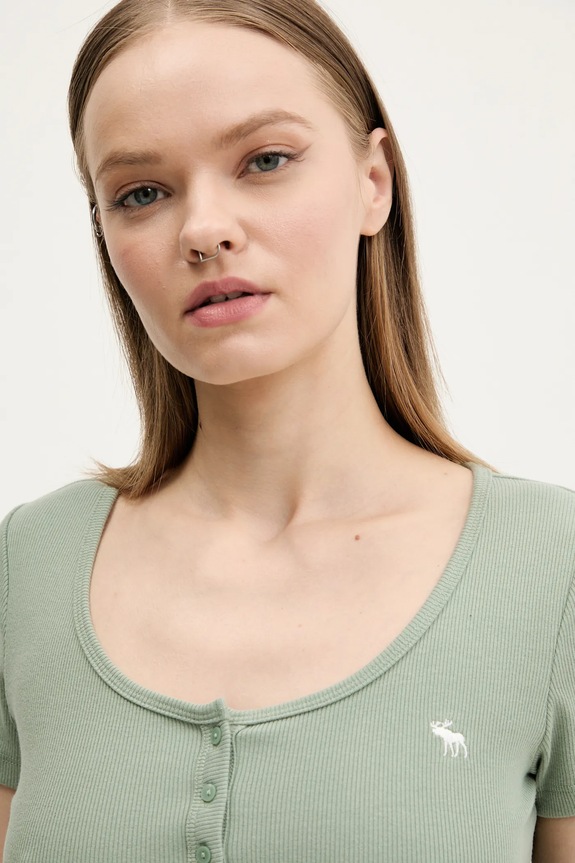 Μπλουζάκι Abercrombie & Fitch πράσινο KI139.7000.340
