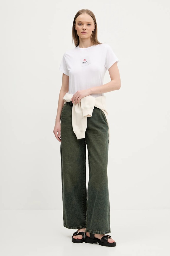 Βαμβακερό μπλουζάκι Abercrombie & Fitch KI157.5015.100 λευκό SS25