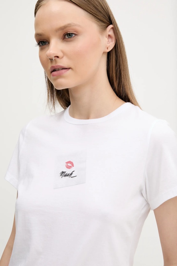 Βαμβακερό μπλουζάκι Abercrombie & Fitch λευκό KI157.5015.100