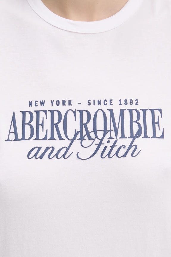 Bombažna kratka majica Abercrombie & Fitch KI185.5058.100 bela